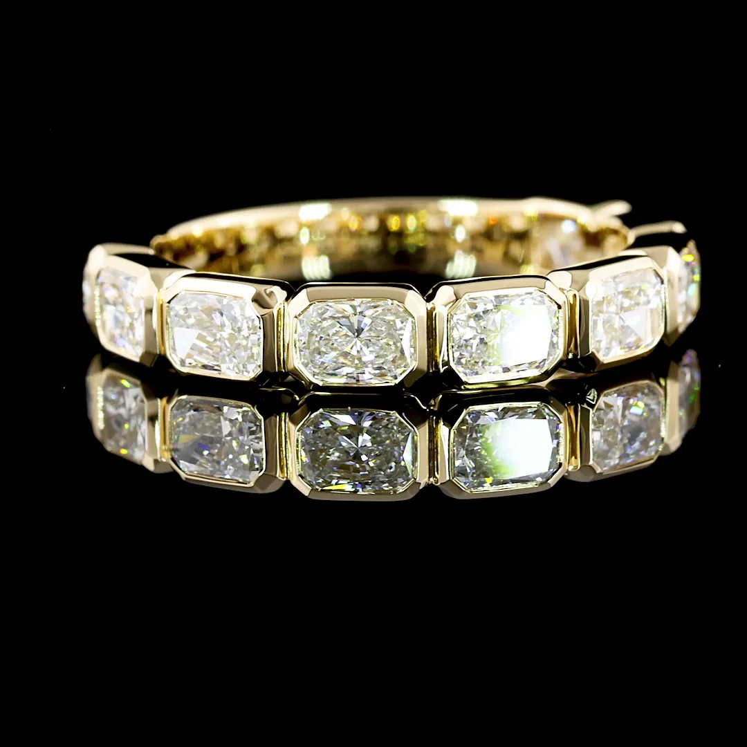 1.4 Cts 14k Yellow Gold Radiant Shape 3/4 Band Eternity Band