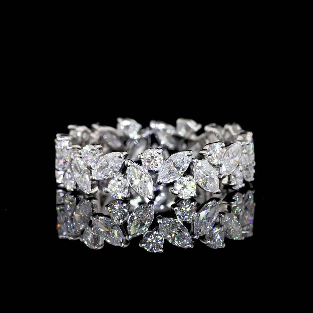 1.68 Cts 14k White Gold Mix Shape Eternity Band Eternity Band