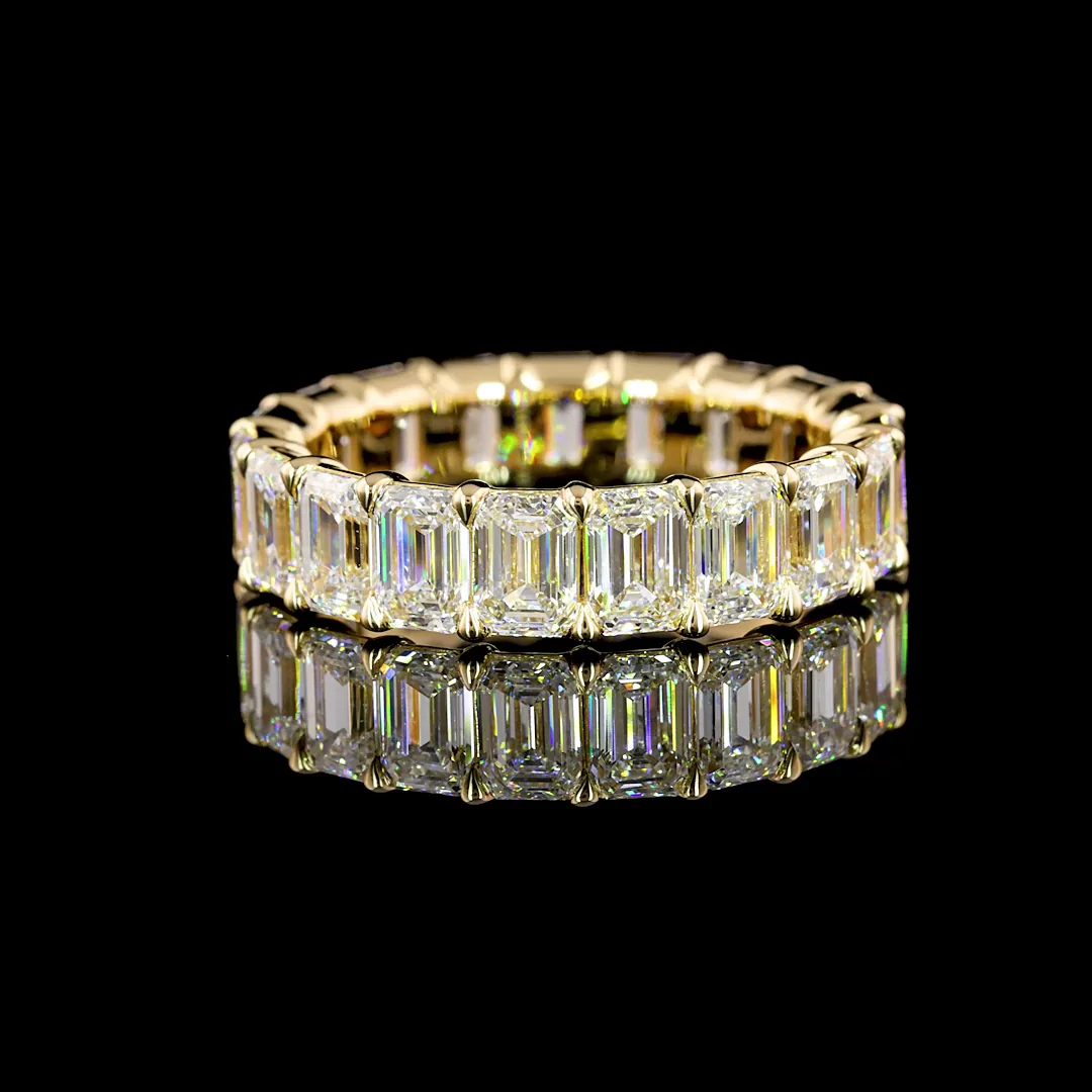 5.1 Cts 14k Yellow Gold Emerald Shape Eternity Band Eternity Band