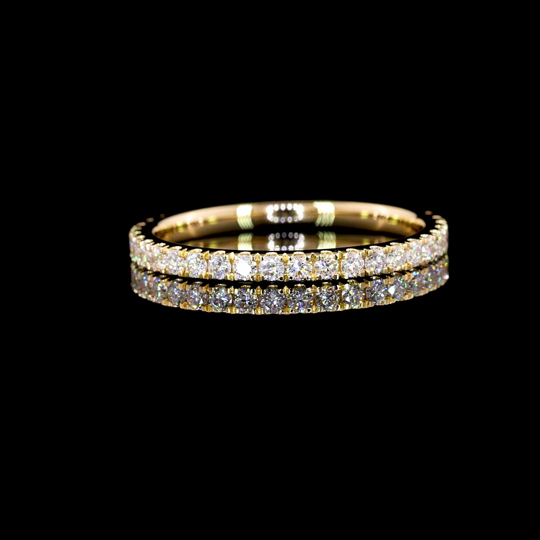 0.34 Cts 14k Yellow Gold Round Shape Half Eternity Eternity Band