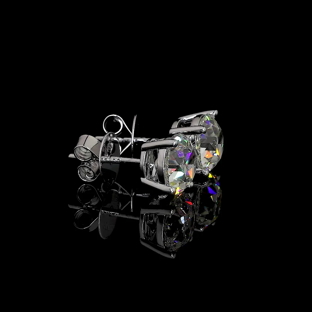 8.46 Cts 14k White Gold Old European Brilliant Shape Martini Earring