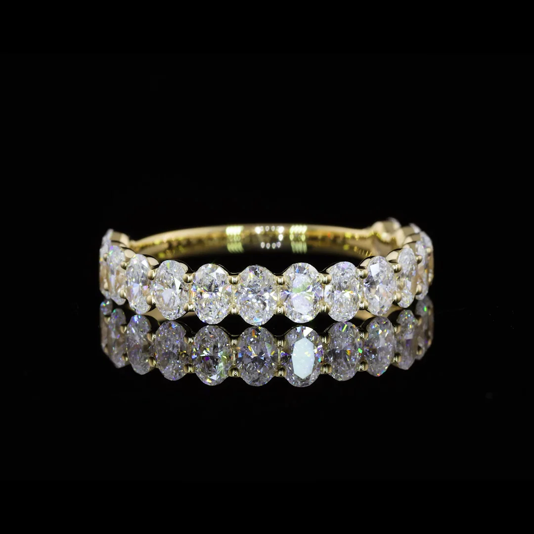 1.65 Cts 14k Yellow Gold Oval Shape 3/4 Band Eternity Band