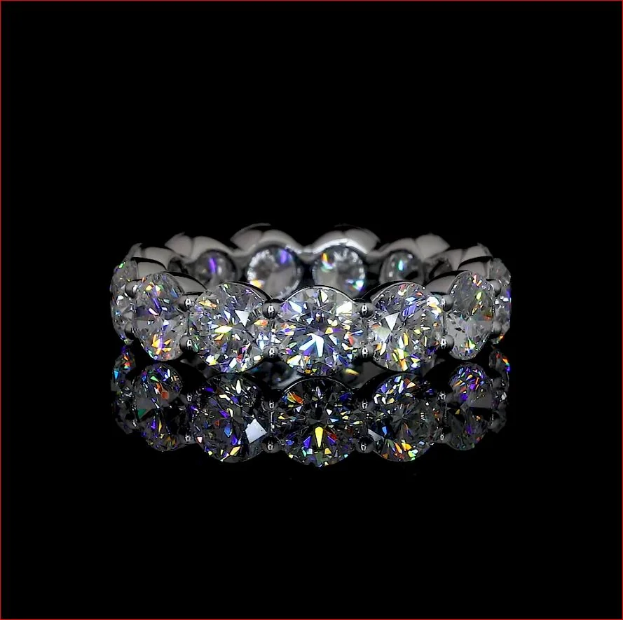7.32 Cts 14k White Gold Round Shape Eternity Band Eternity Band