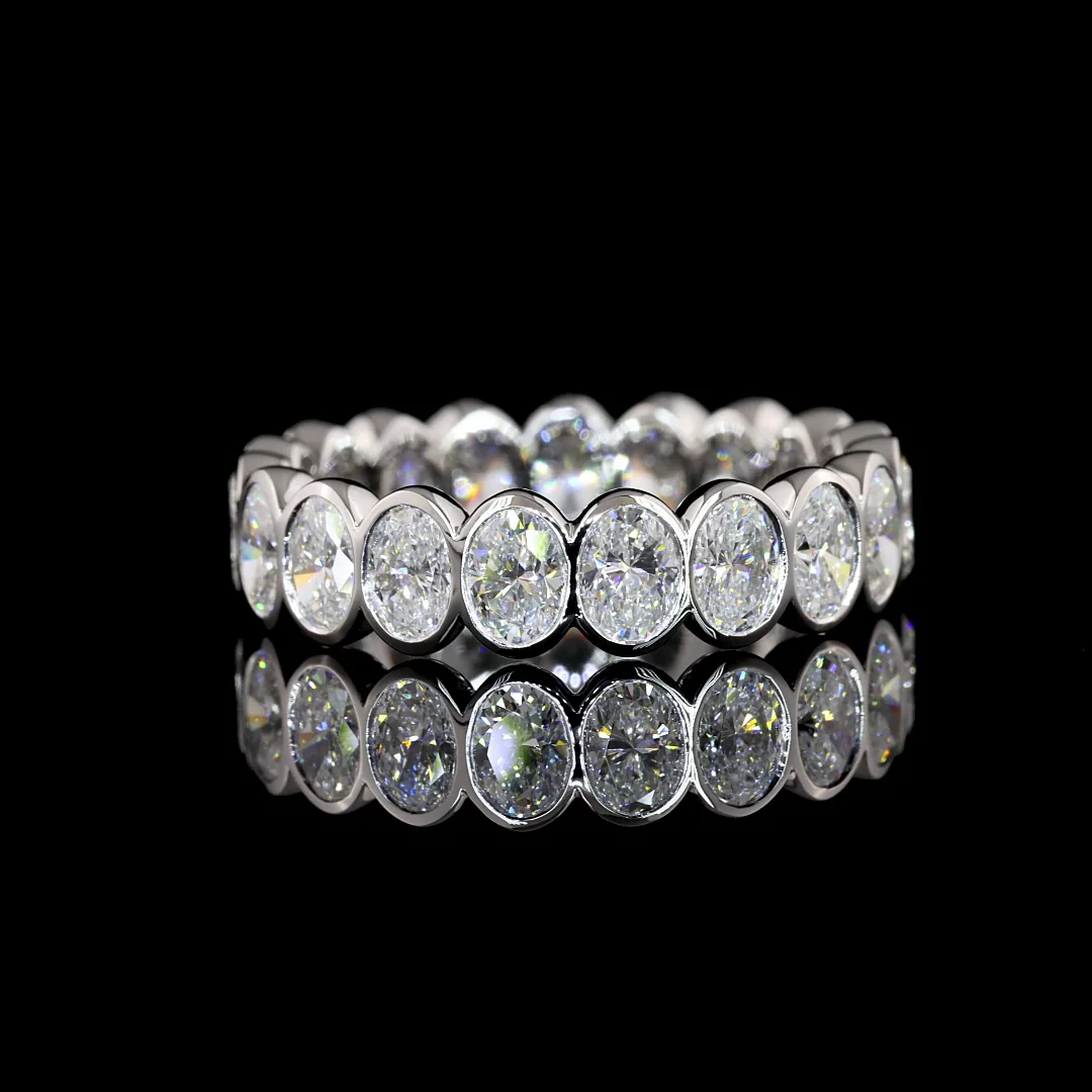 2.93 Cts 14k White Gold Oval Shape Eternity Band Eternity Band