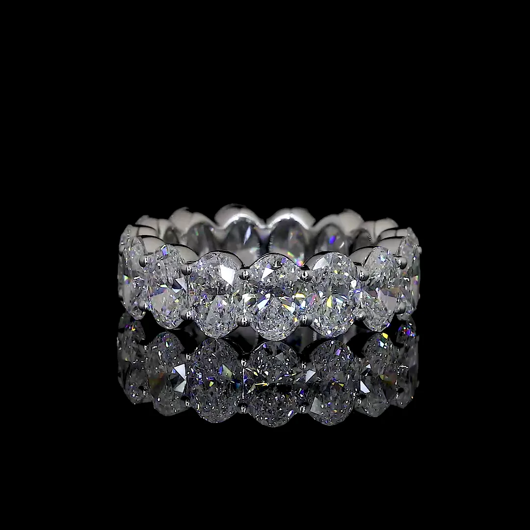 5.47 Cts 14k White Gold Oval Shape Eternity Band Eternity Band