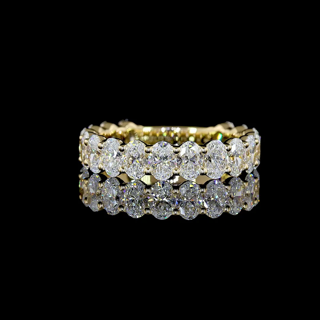 2.35 Cts 14k Yellow Gold Oval Shape 3/4 Band Eternity Band
