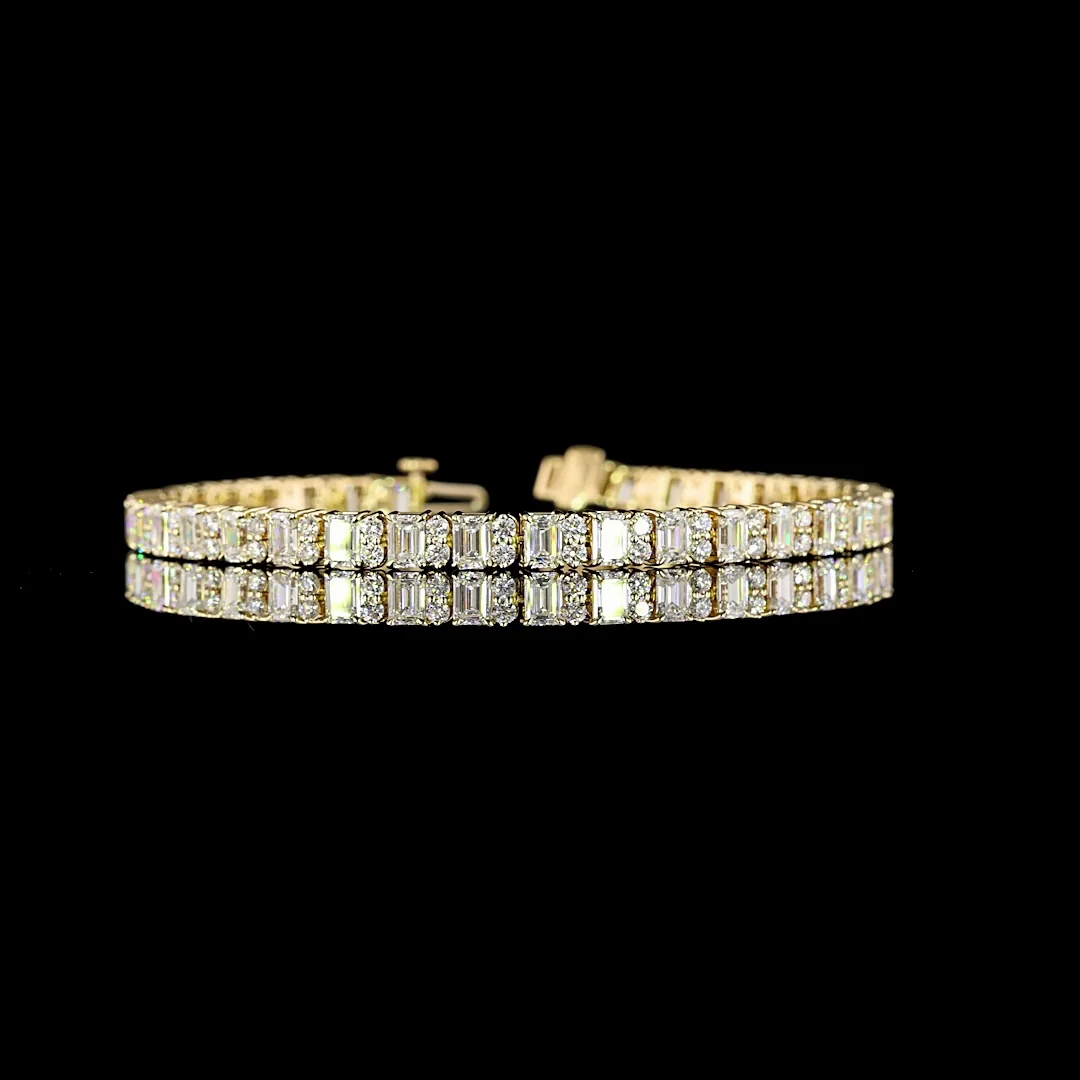 8.9 Cts 14k Yellow Gold Mix Shape Tennis Bracelet