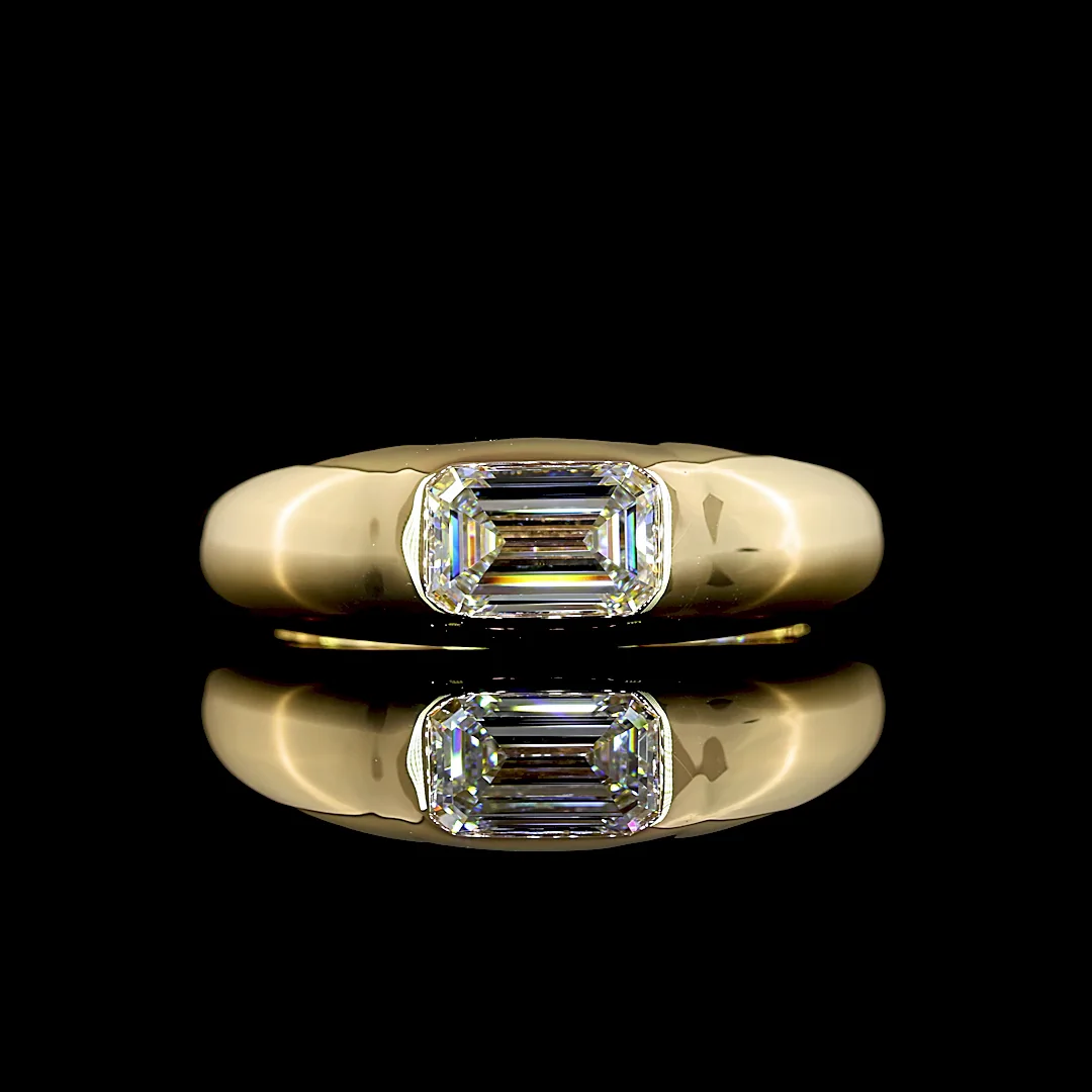 1.06 Cts 14k Yellow Gold Emerald Shape Solitaire Ring