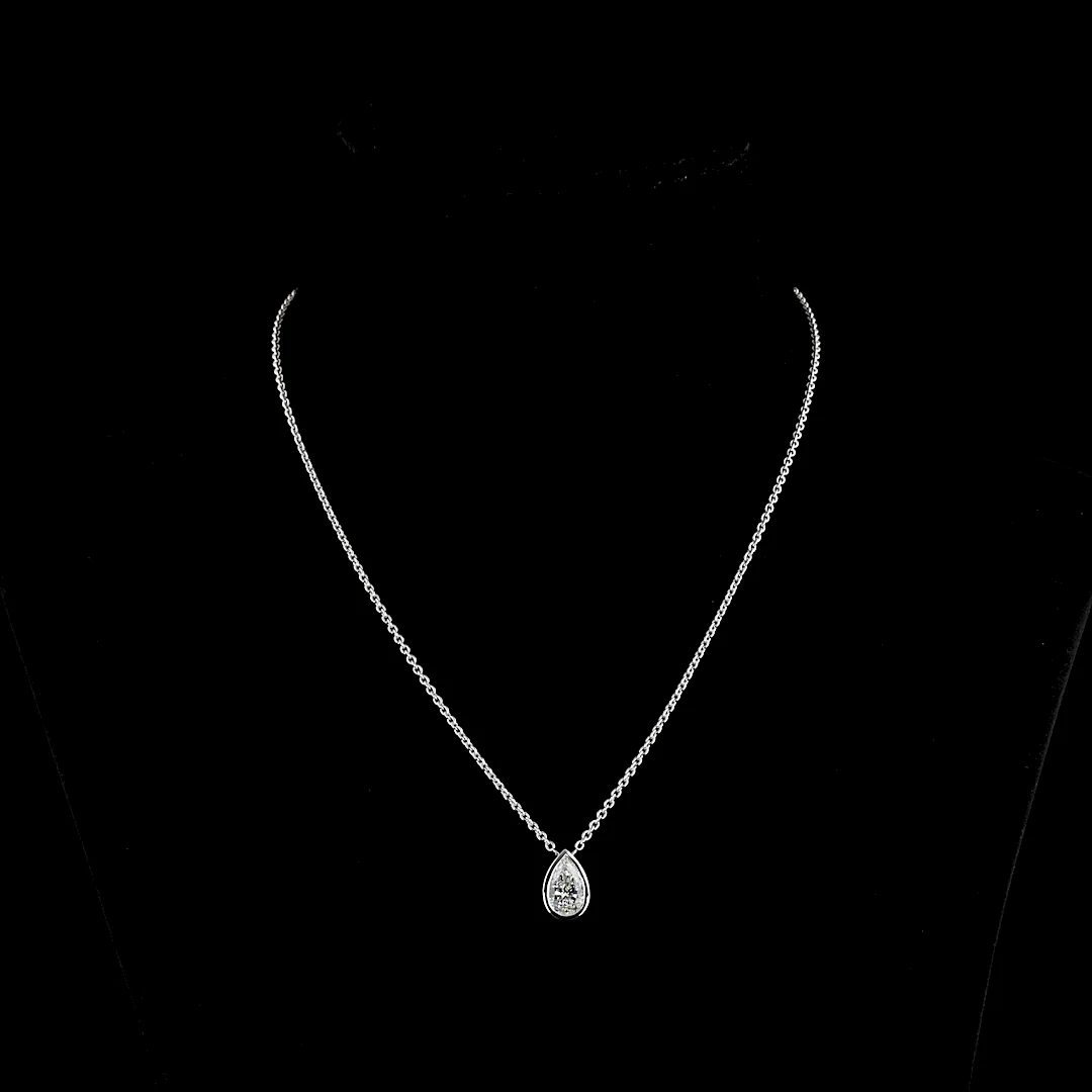 1.62 Cts 14k White Gold Pear Shape Solitaire Pendant