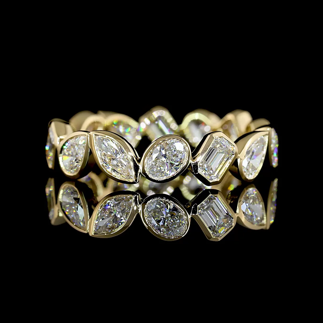 2.11 Cts 14k Yellow Gold Mix Shape Eternity Band Eternity Band
