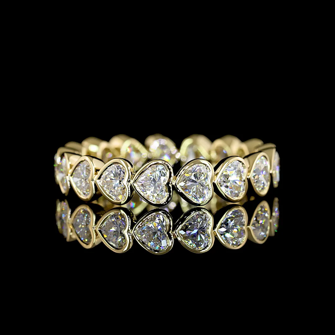 2.53 Cts 14k Yellow Gold Heart Shape Eternity Band Eternity Band