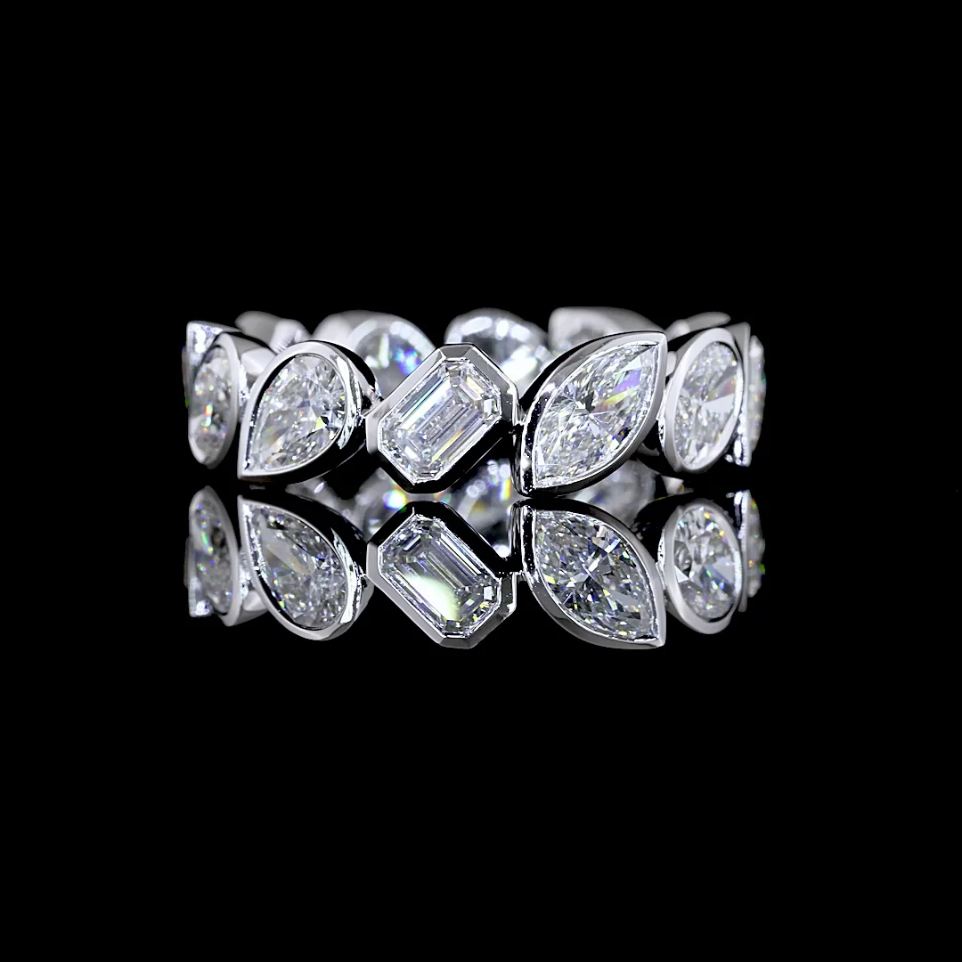 2.71 Cts 14k White Gold Mix Shape Eternity Band Eternity Band