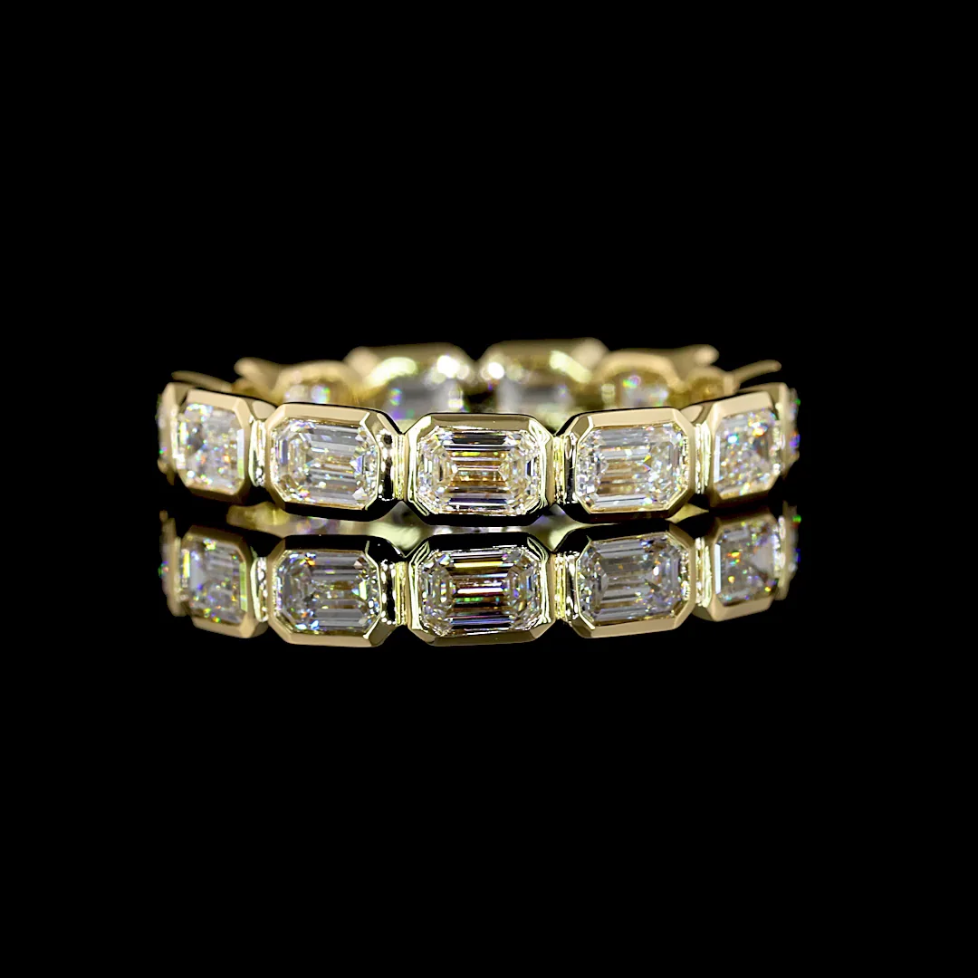 1.94 Cts 14k Yellow Gold Emerald Shape Eternity Band Eternity Band