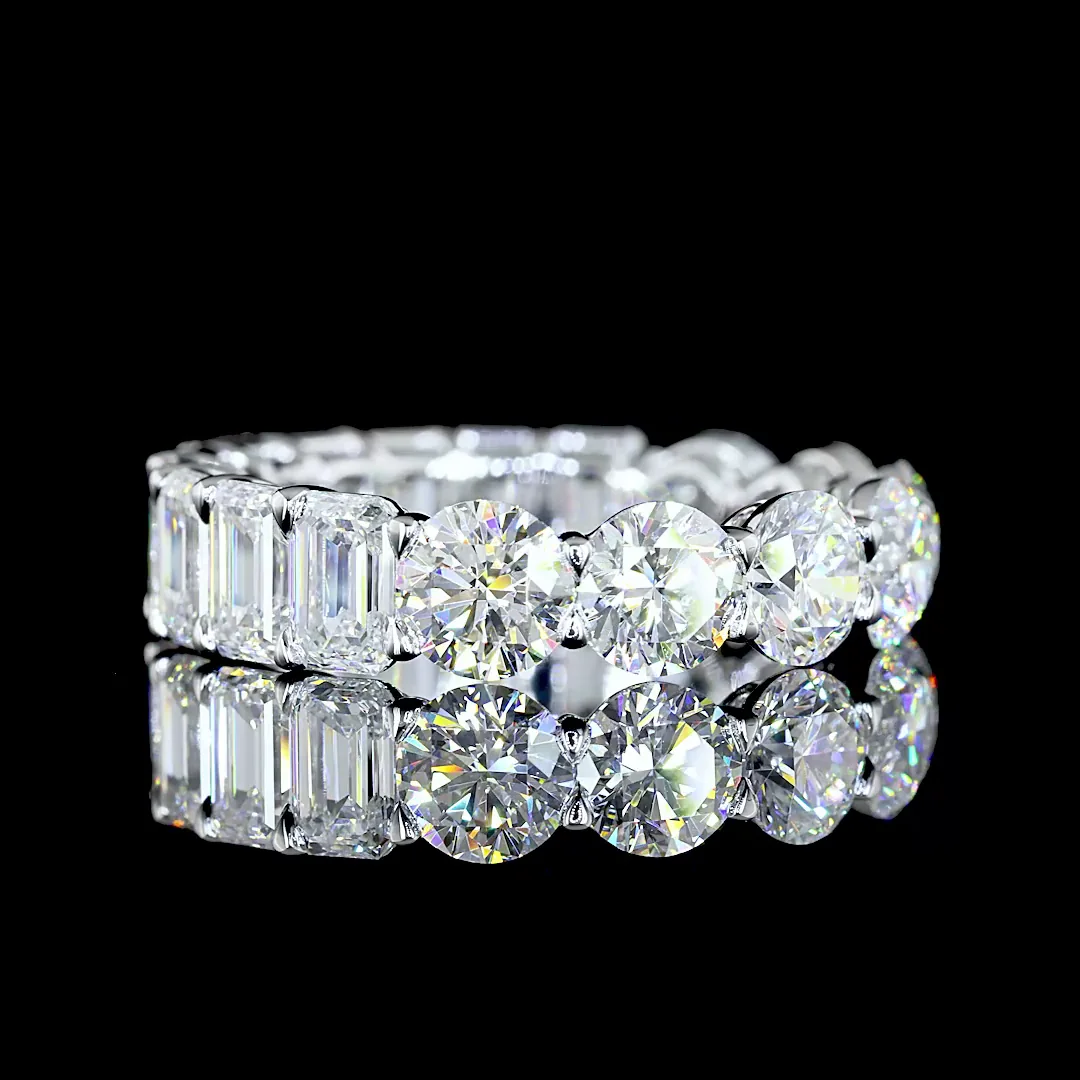 7.28 Cts 14k White Gold Mix Shape Eternity Band Eternity Band