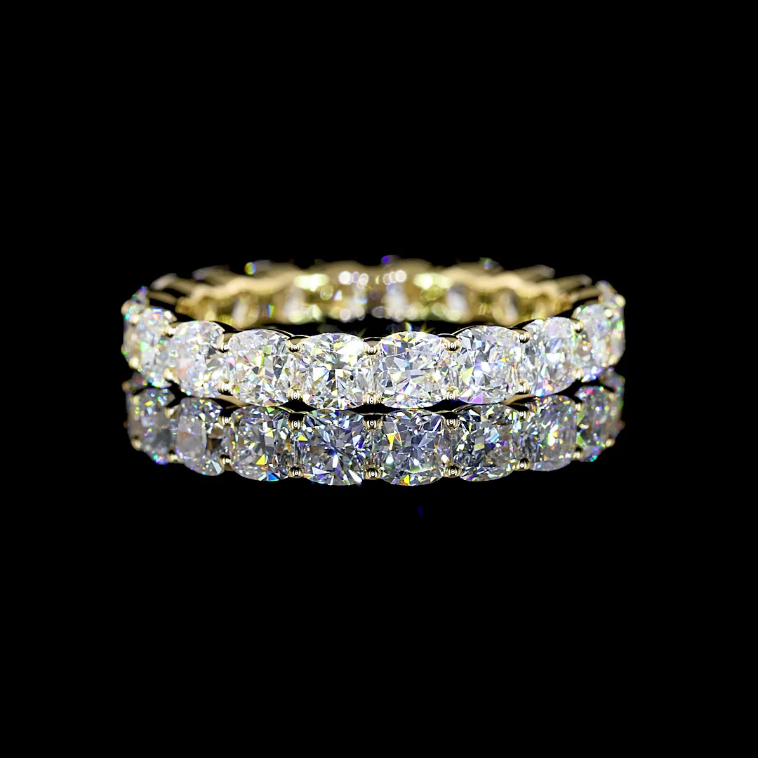 3.3 Cts 14k Yellow Gold Square Cushion Brilliant Shape Eternity Band Eternity Band