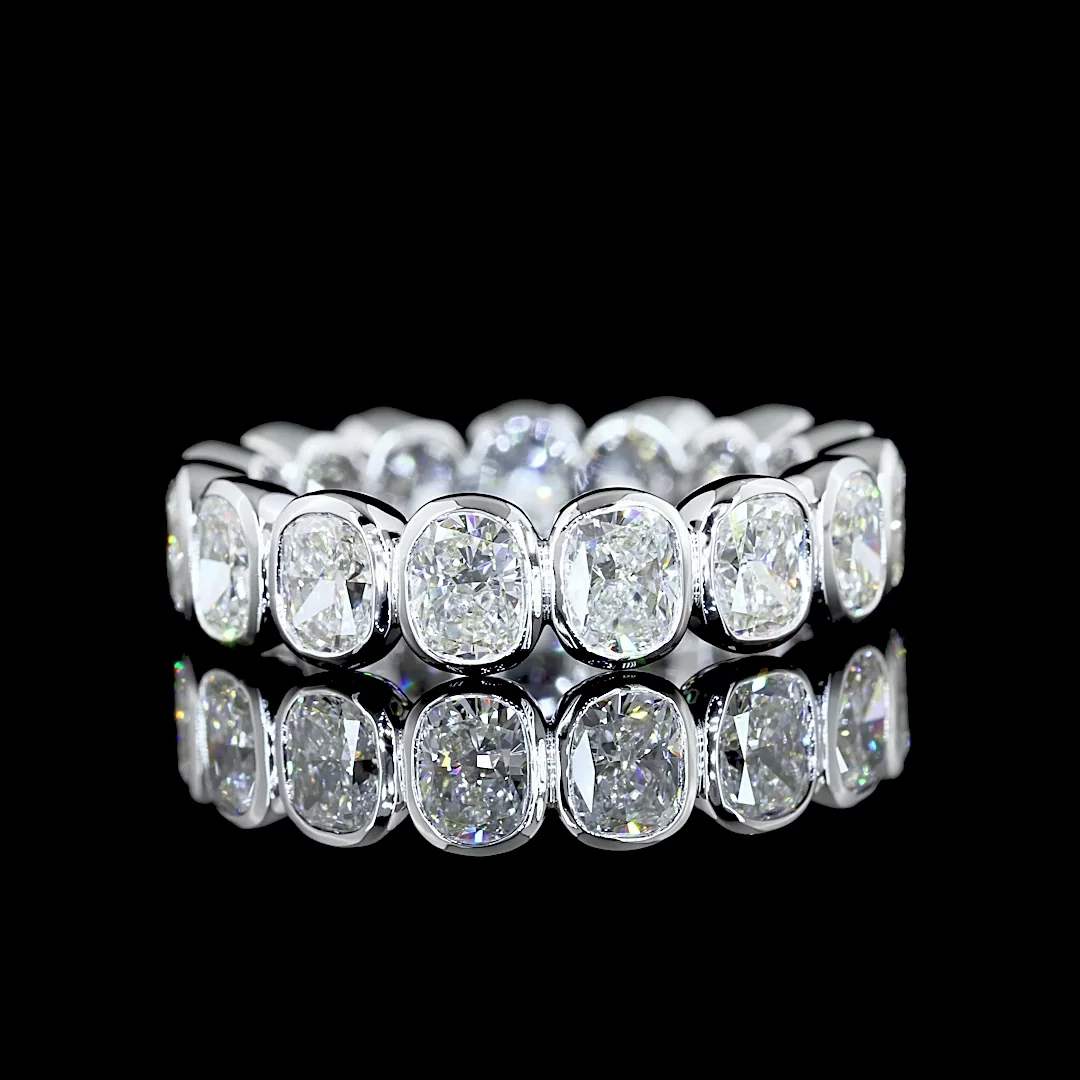 4.08 Cts 14k White Gold Cushion Brilliant Shape Eternity Band Eternity Band