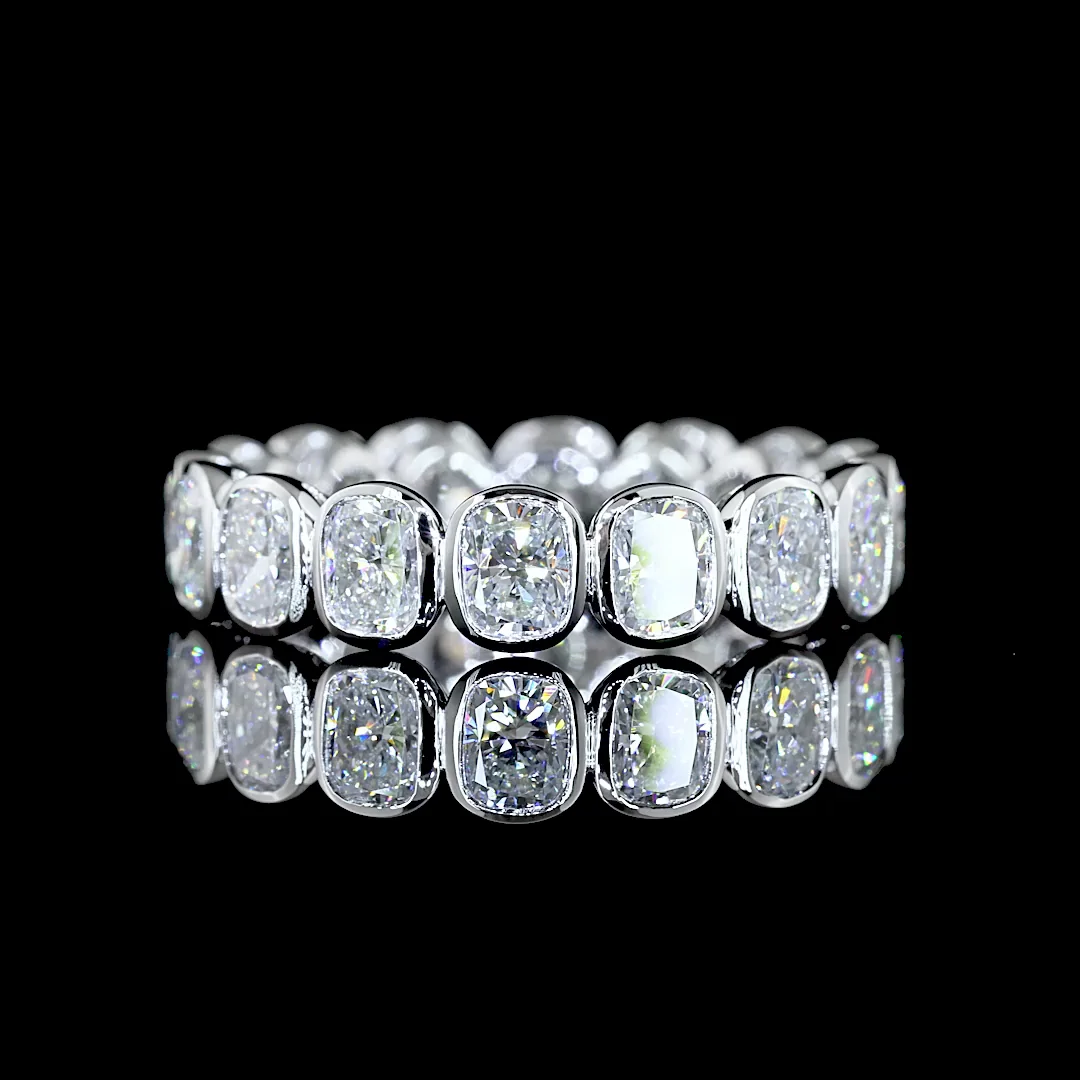 3.34 Cts 14k White Gold Cushion Brilliant Shape Eternity Band Eternity Band