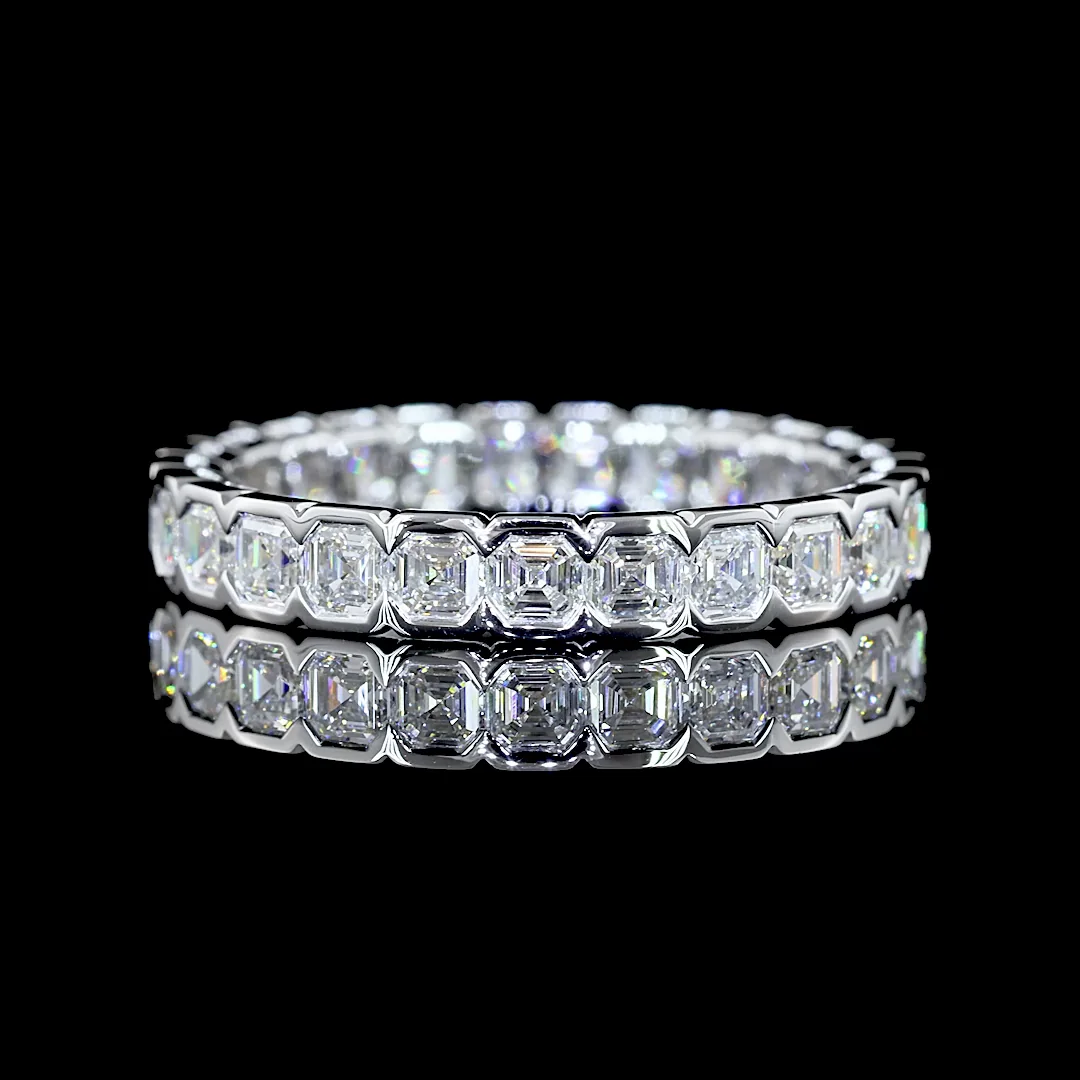 2.01 Cts 14k White Gold Asscher Shape Eternity Band Eternity Band
