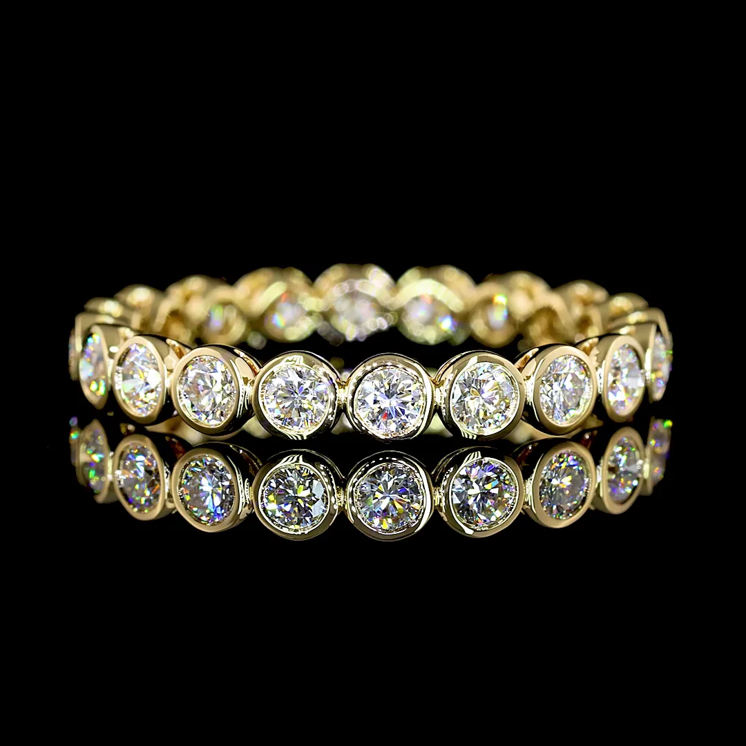 0.96 Cts 14k Yellow Gold Round Shape Eternity Band Eternity Band
