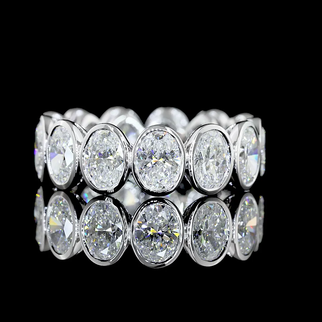 5.12 Cts 14k White Gold Oval Shape Eternity Band Eternity Band