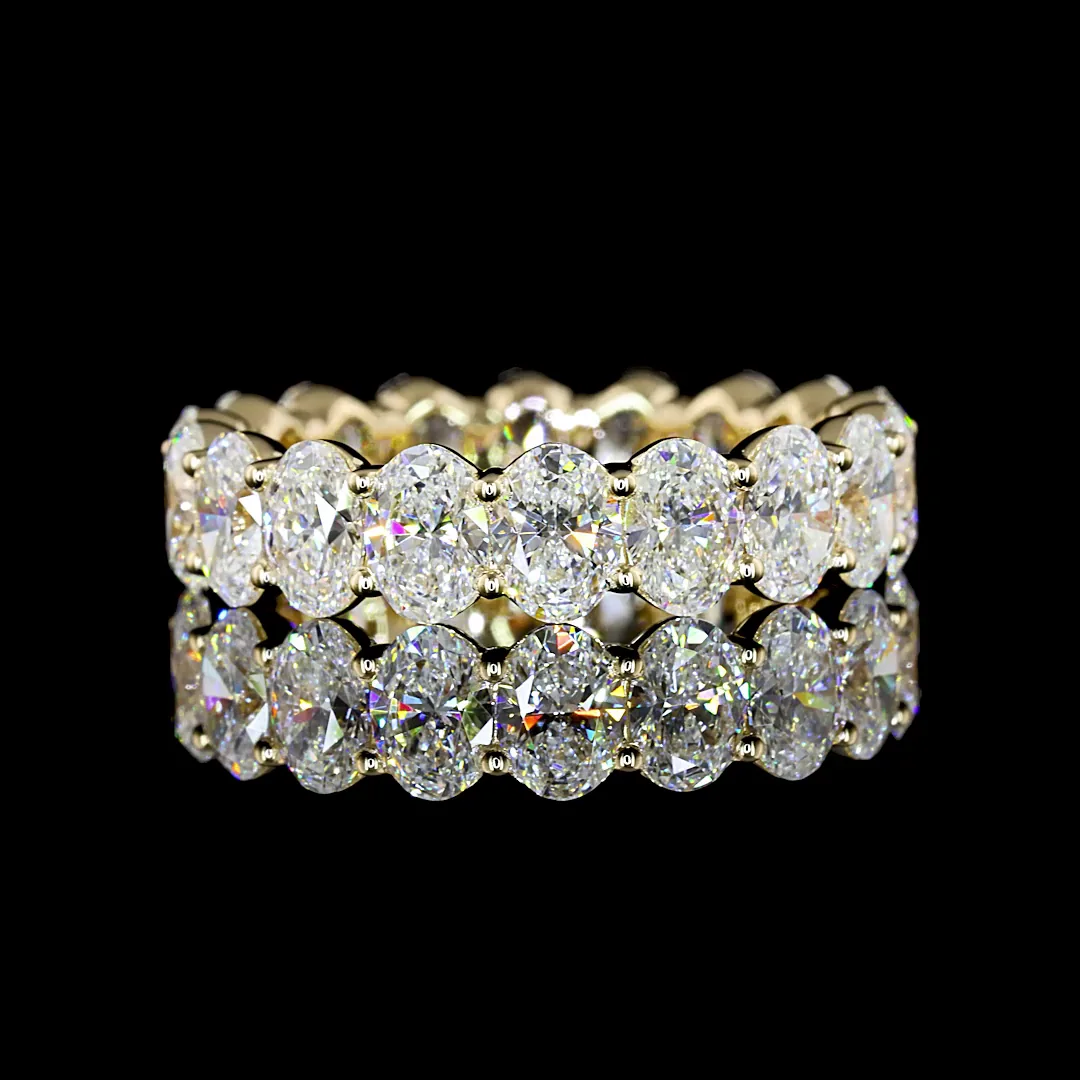 3.78 Cts 14k Yellow Gold Oval Shape Eternity Band Eternity Band