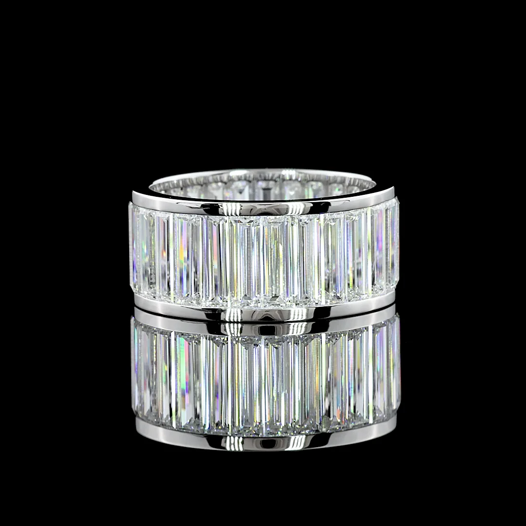 7.22 Cts 14k White Gold Baguette Shape Eternity Band Eternity Band