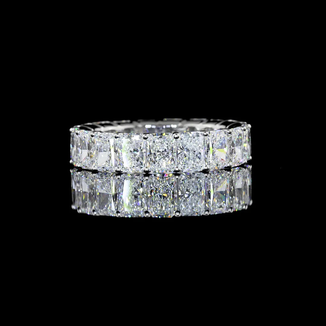 5.91 Cts Platinum Radiant Shape Eternity Band Eternity Band