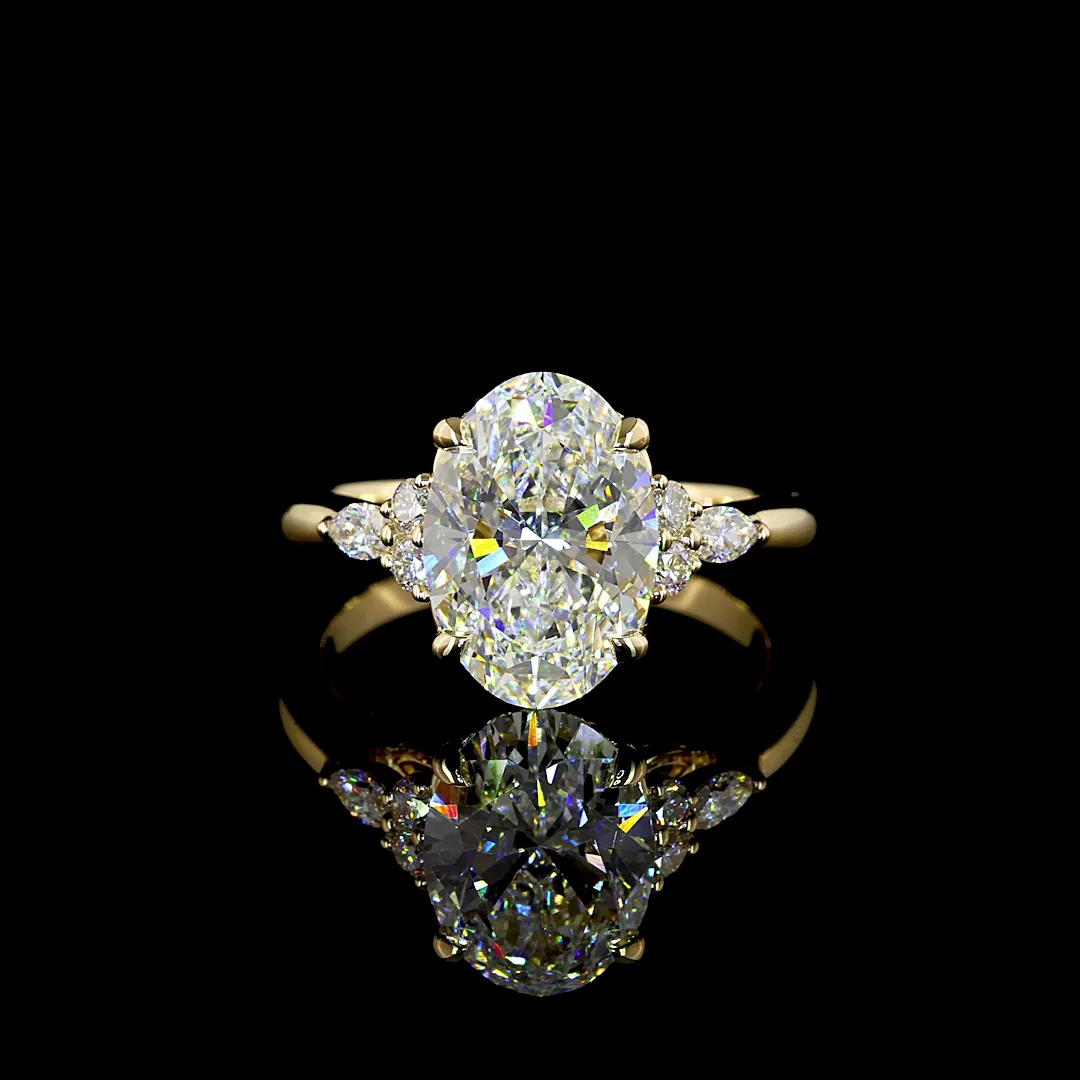 3.24 Cts 14k Yellow Gold Mix Shape Special Ring