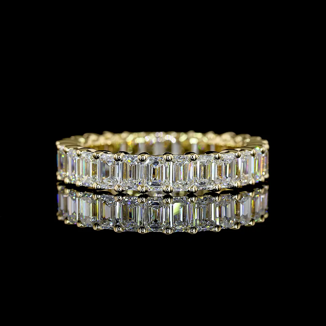 2.93 Cts 14k Yellow Gold Emerald Shape Eternity Band Eternity Band