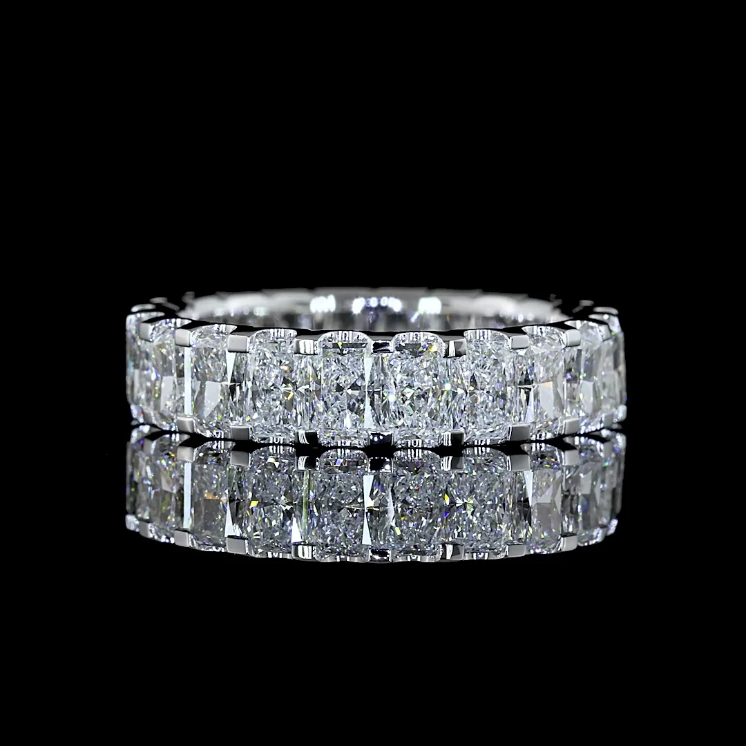 3.33 Cts 14k White Gold Radiant Shape Eternity Band Eternity Band