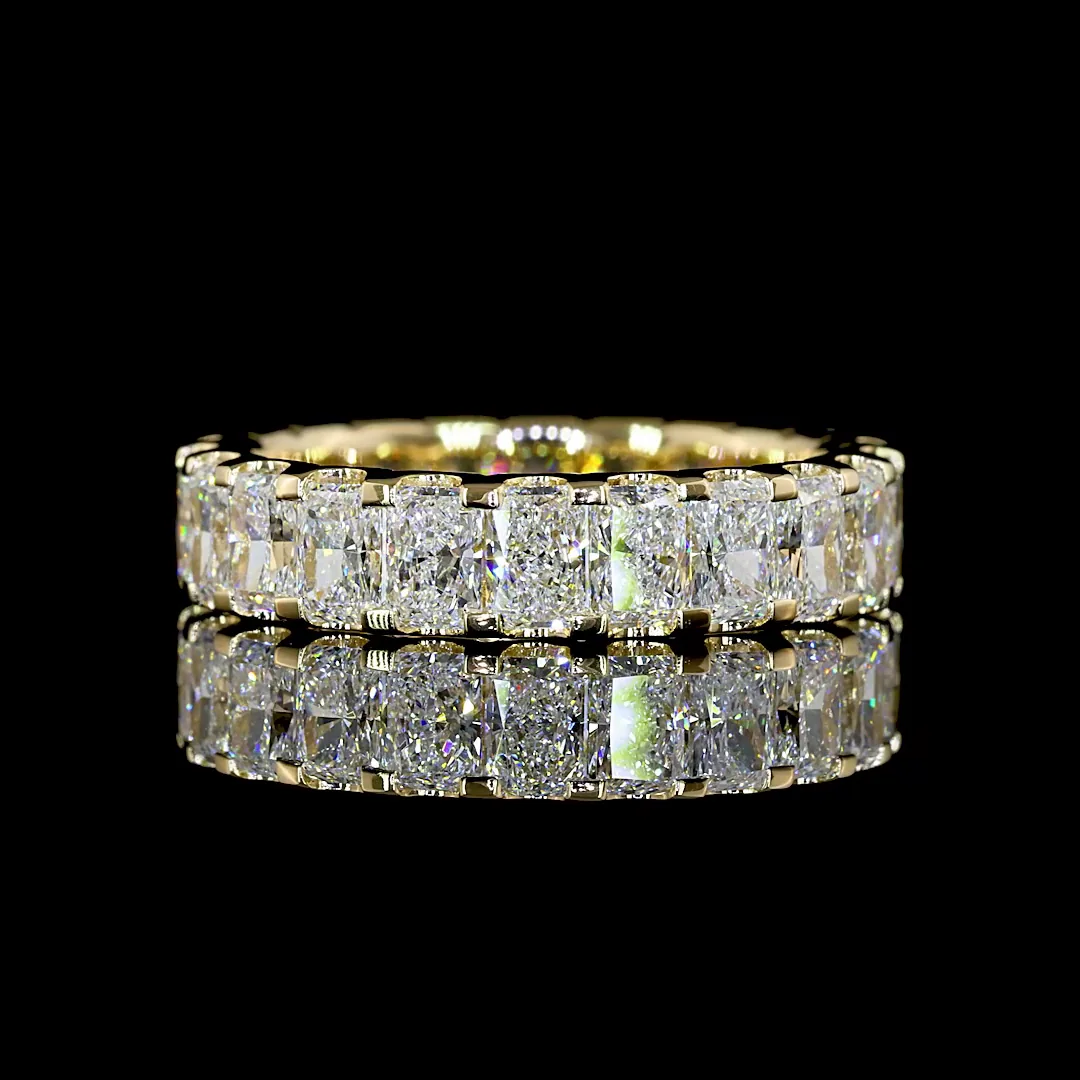 3.39 Cts 14k Yellow Gold Radiant Shape Eternity Band Eternity Band
