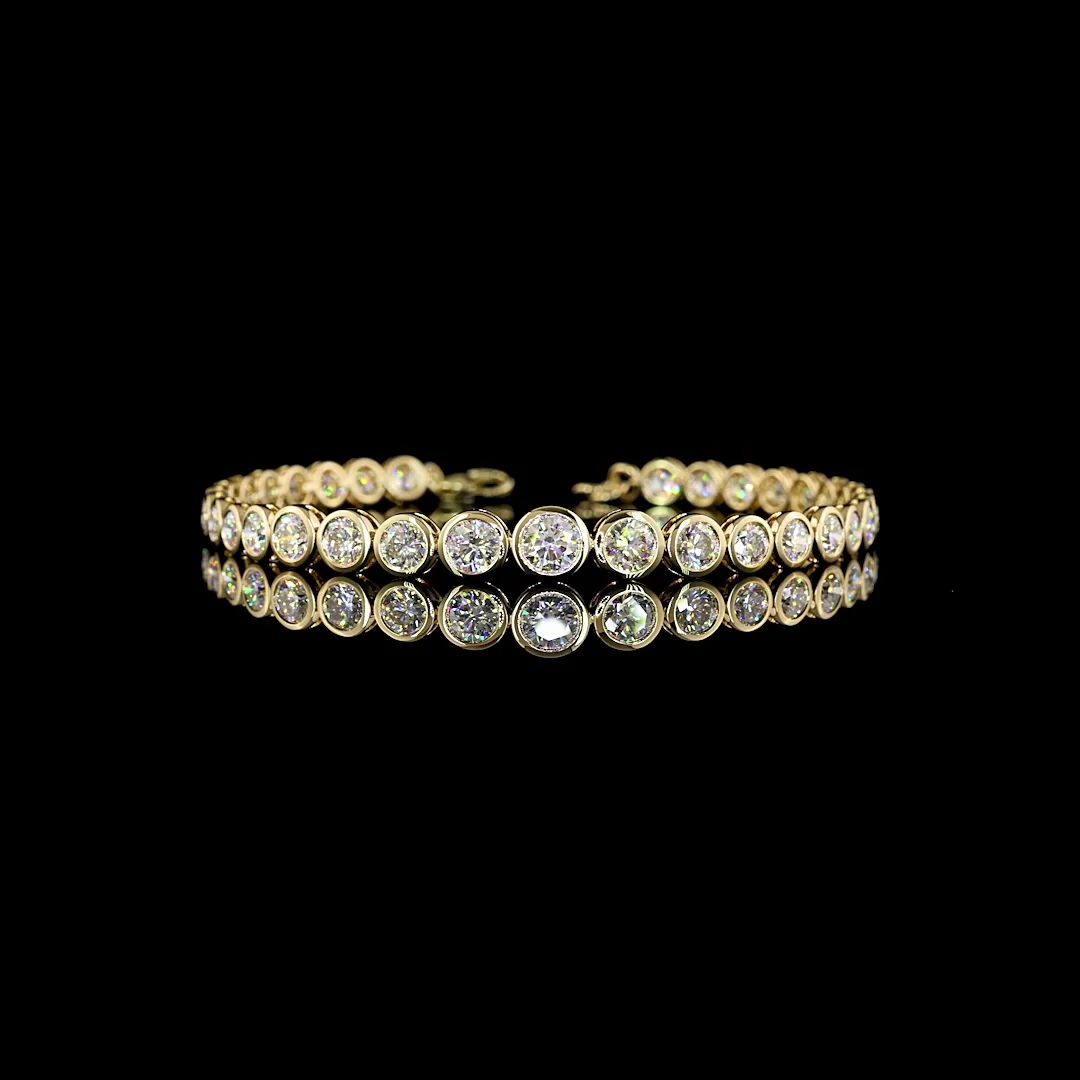 7.05 Cts 14k Yellow Gold Round Shape Special Bracelet