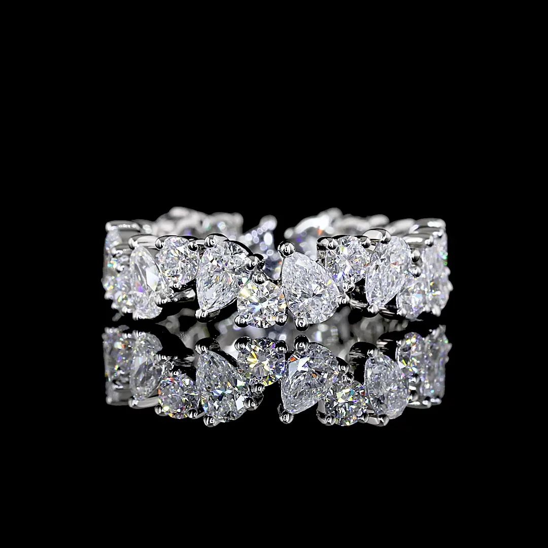 2.14 Cts Platinum Pear Shape Eternity Band Eternity Band