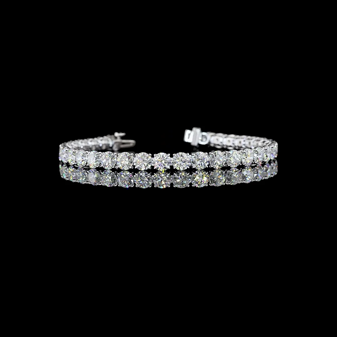 14.1 Cts 14k White Gold Round Shape Tennis Bracelet