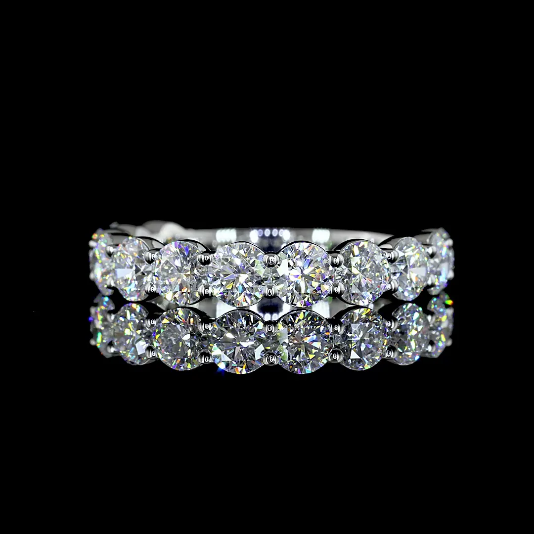 1.8 Cts Platinum Round Shape 3/4 Band Eternity Band