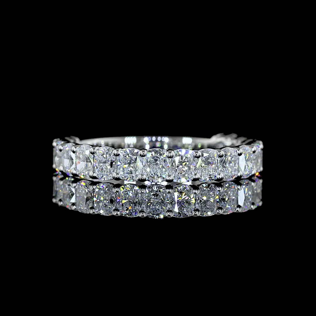 1.71 Cts Platinum Cushion Brilliant Shape 3/4 Band Eternity Band