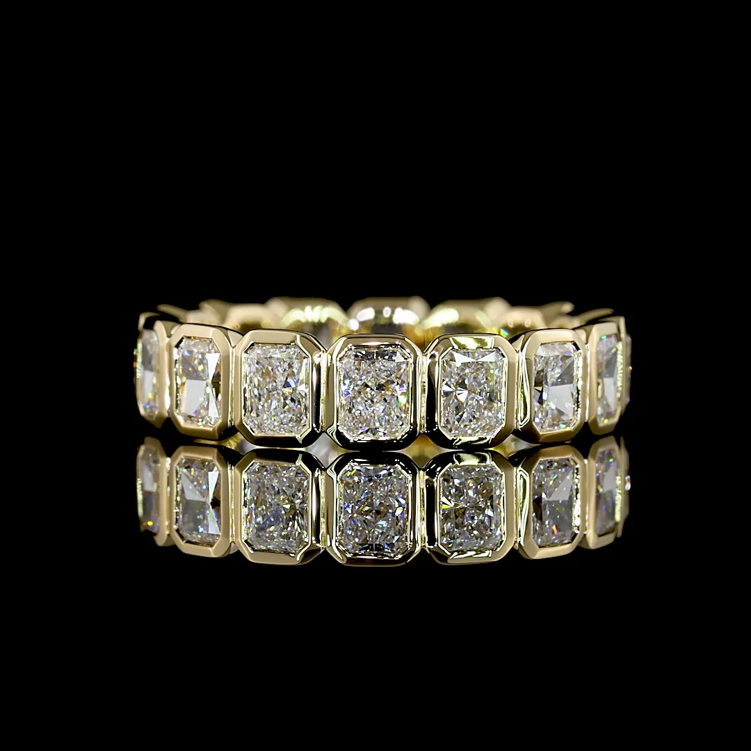 2.42 Cts 14k Yellow Gold Radiant Shape Eternity Band Eternity Band