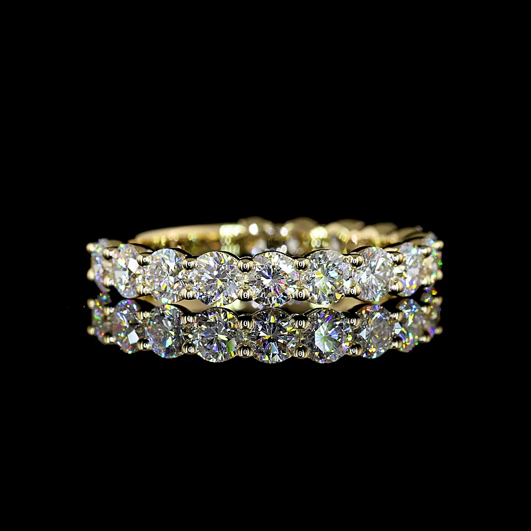 1.53 Cts 14k Yellow Gold Round Shape 3/4 Band Eternity Band