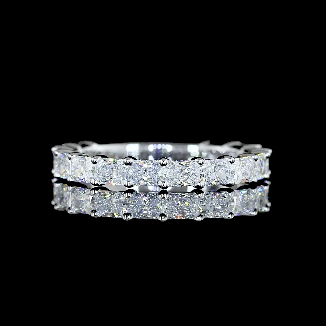1.35 Cts 14k White Gold Radiant Shape 3/4 Band Eternity Band