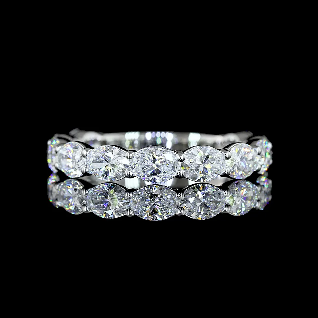 1.68 Cts Platinum Oval Shape 3/4 Band Eternity Band