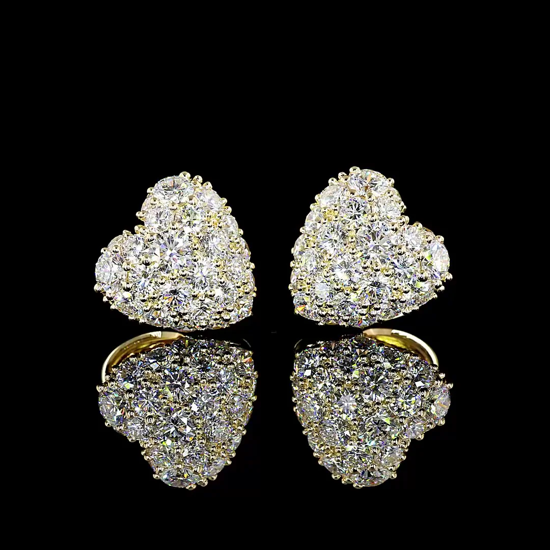 3.35 Cts 14k Yellow Gold Round Shape Special Earring