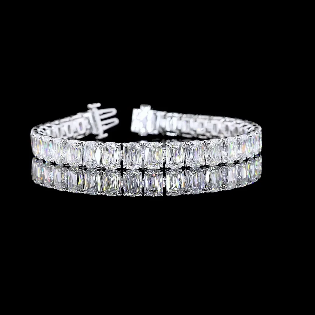 35.77 Cts Platinum Radiant Modified Shape Tennis Bracelet