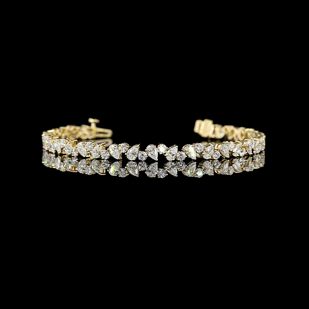 5.12 Cts 14k Yellow Gold Mix Shape Tennis Bracelet