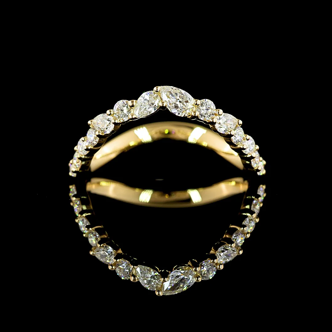 0.4 Cts 18k Yellow Gold Pear Shape Special Eternity Band