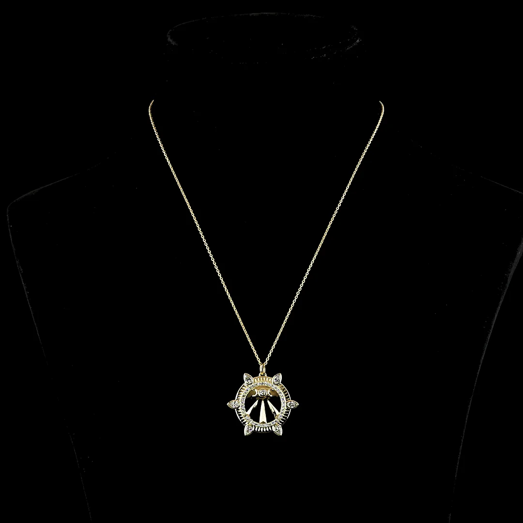 0.93 Cts 14k Yellow Gold Pear Shape Symbol Pendant