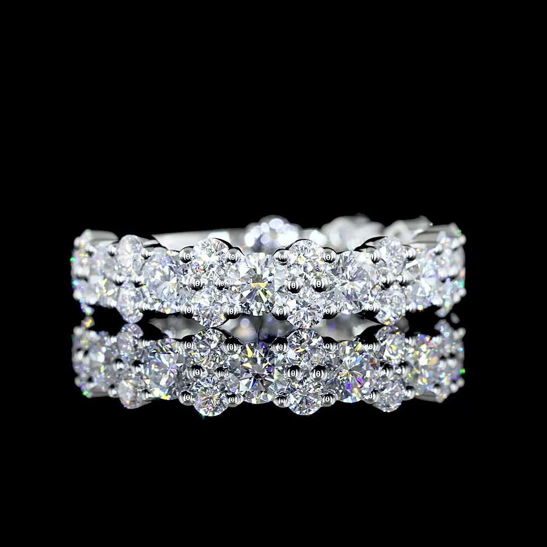 2.49 Cts Platinum Round Shape 3/4 Band Eternity Band