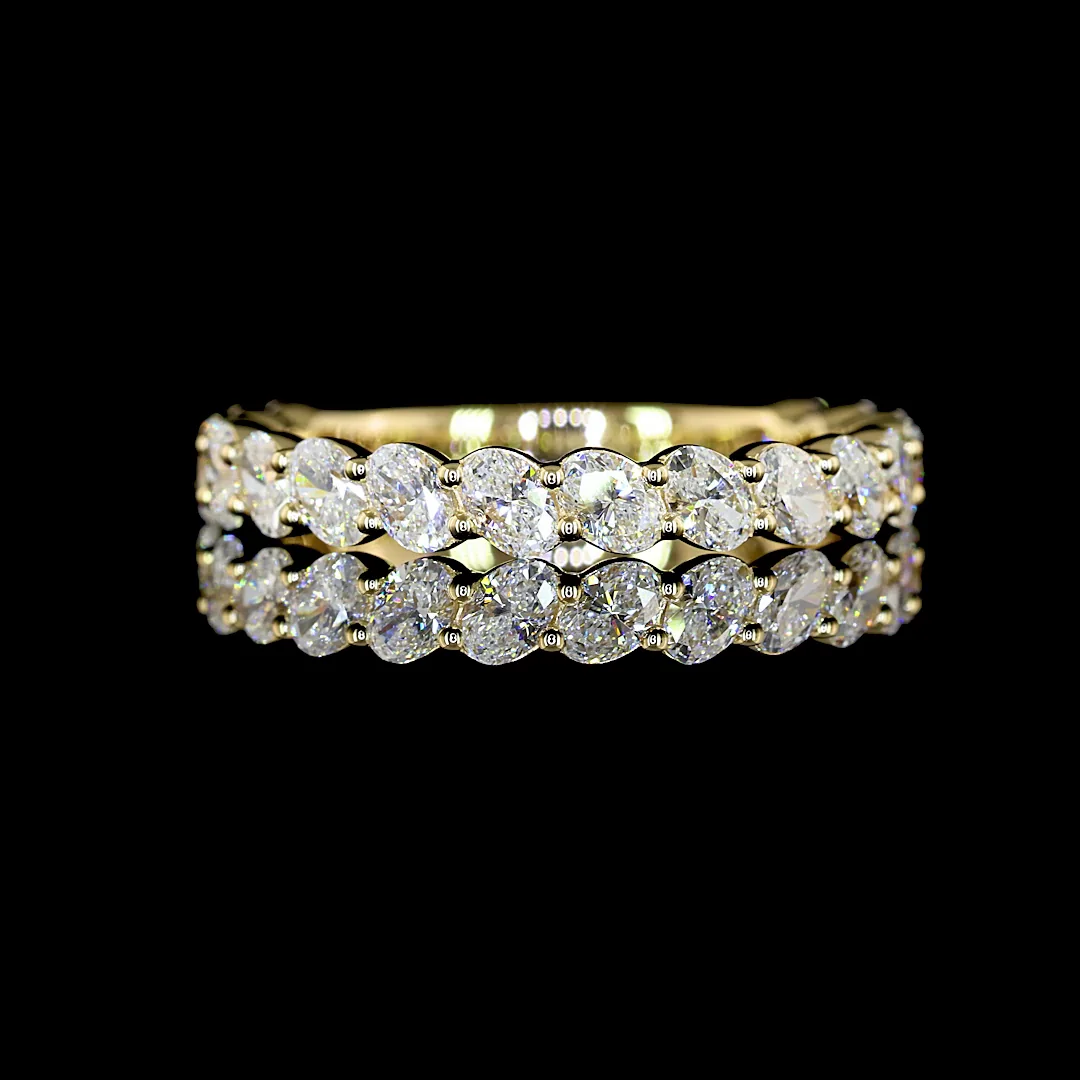 1.11 Cts 14k Yellow Gold Oval Shape 3/4 Band Eternity Band
