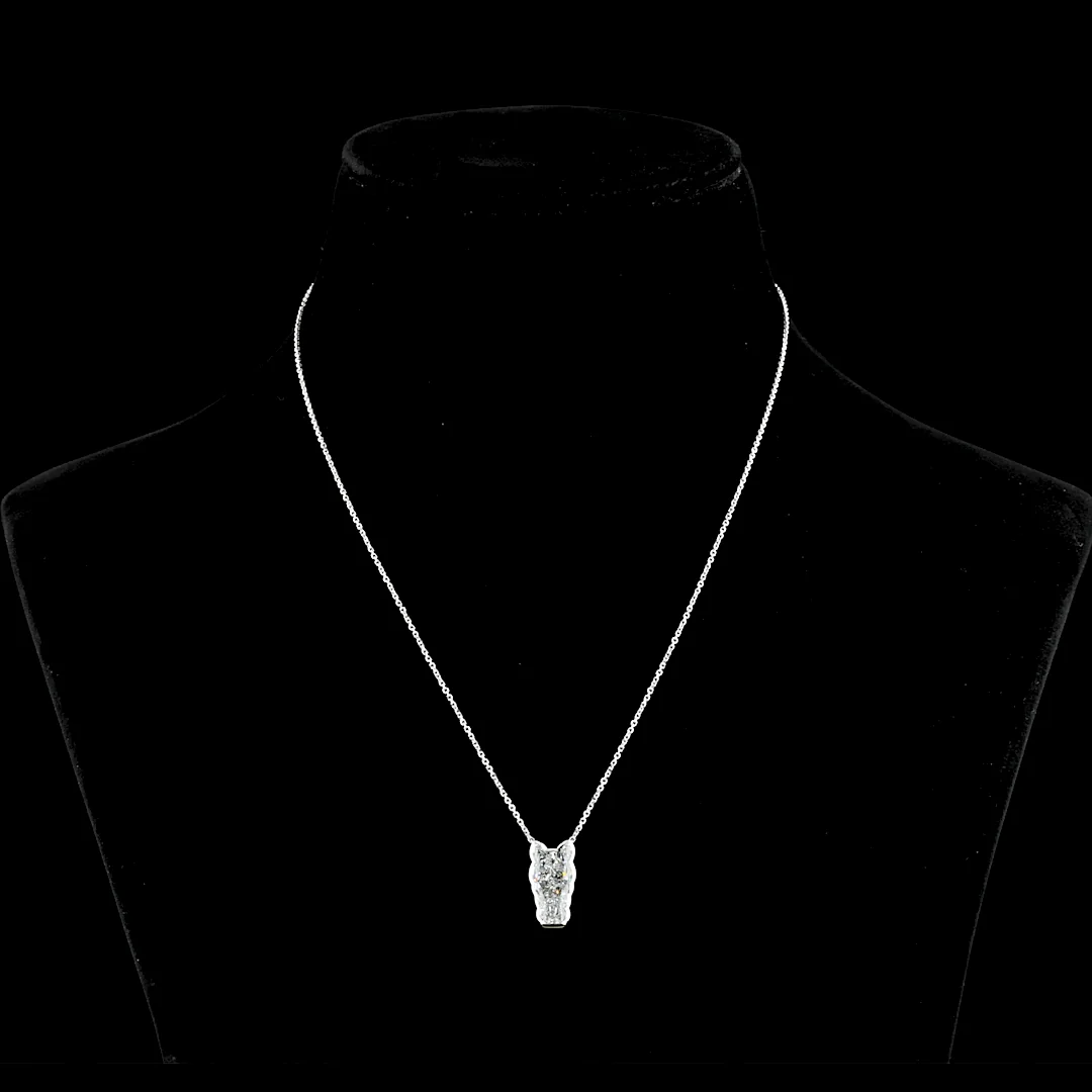 4.11 Cts 14k White Gold Horse Shape Symbol Pendant