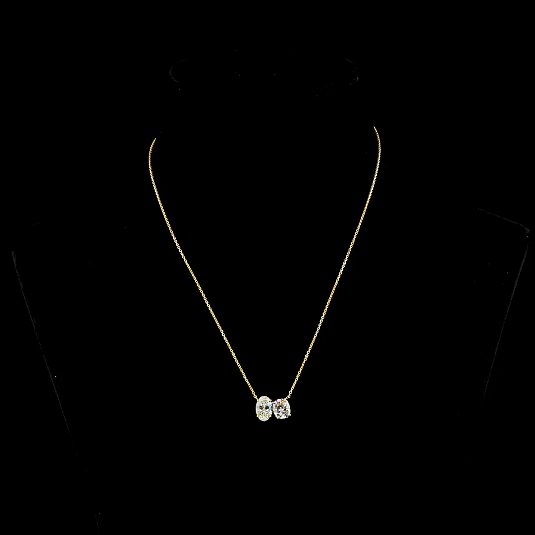 3.03 Cts 14k Yellow Gold Oval Shape Pendant Pendant