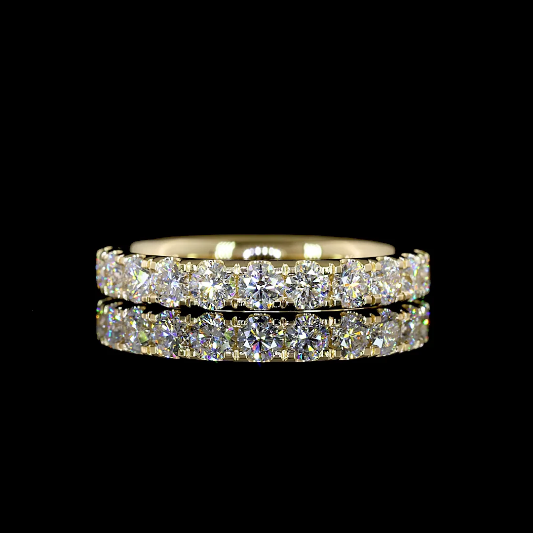 1.55 Cts 14k Yellow Gold Round Shape Eternity Band Eternity Band